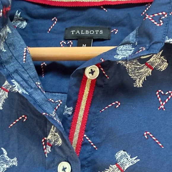 Talbots Christmas holiday button down - Picture 4 of 6